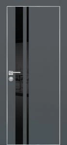 Межкомнатная дверь PX-16  AL кромка с 4-х ст. Графит матовый