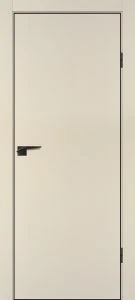 Межкомнатная дверь P-1 кромка ABS черная c 4-х ст. Бежевый матовый
