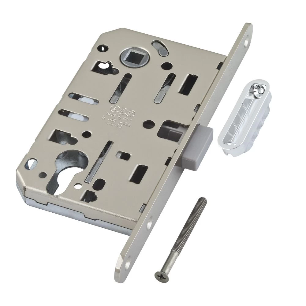 Фото B06103.50.06.640 Корпус врезного замка магнитный под цил. (никель) MEDIANA POLARIS с отв. пл. (скин)