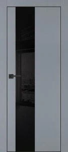 Межкомнатная дверь PX-6 черная кромка с 4-х ст. Серый матовый