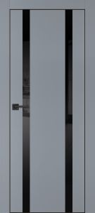 Межкомнатная дверь PX-9  черная кромка с 4-х ст. Серый матовый