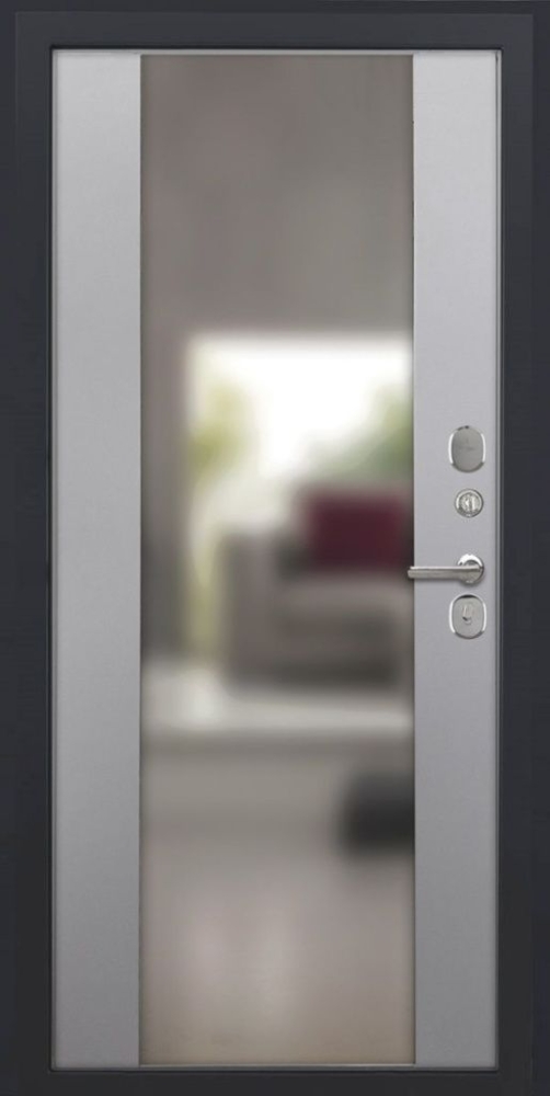 Входная дверь ДвериПРО Д-68 Алиса (16мм, ПВХ софт грей, зеркало) DPRO195344 внутренняя сторона